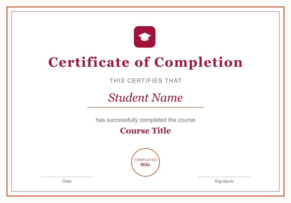 Sample Rybran certificate